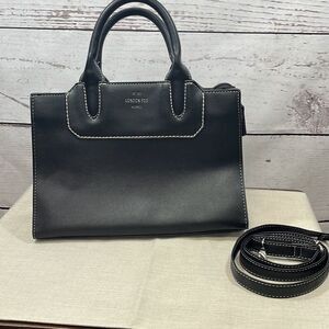 London Fog‎ Black Satchel Handbag Top Handle Shoulder Strap